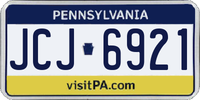 PA license plate JCJ6921