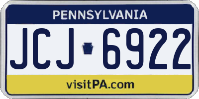 PA license plate JCJ6922
