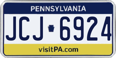 PA license plate JCJ6924