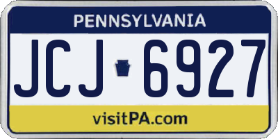 PA license plate JCJ6927