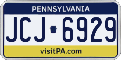 PA license plate JCJ6929
