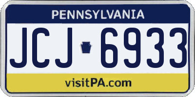 PA license plate JCJ6933