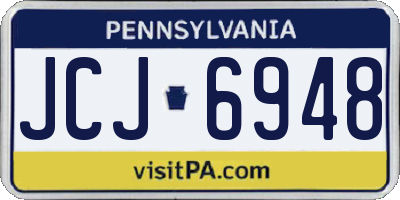 PA license plate JCJ6948