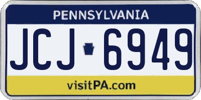 PA license plate JCJ6949