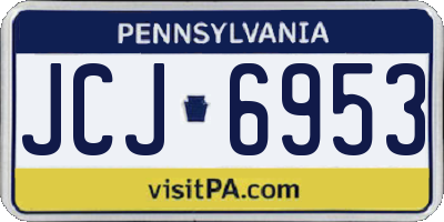 PA license plate JCJ6953