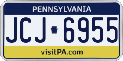PA license plate JCJ6955