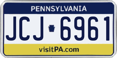 PA license plate JCJ6961