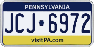 PA license plate JCJ6972