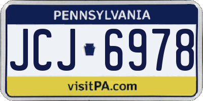 PA license plate JCJ6978