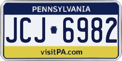 PA license plate JCJ6982