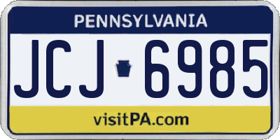 PA license plate JCJ6985