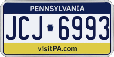 PA license plate JCJ6993