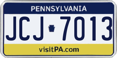 PA license plate JCJ7013