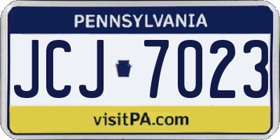 PA license plate JCJ7023