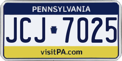 PA license plate JCJ7025