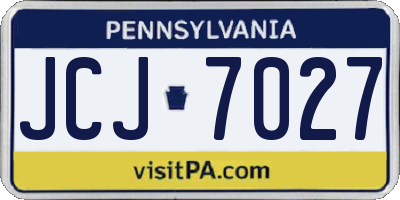 PA license plate JCJ7027