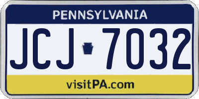 PA license plate JCJ7032
