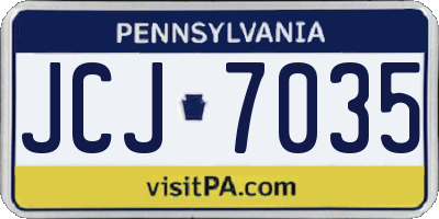 PA license plate JCJ7035