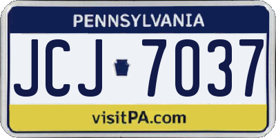 PA license plate JCJ7037