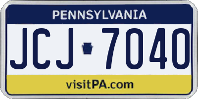 PA license plate JCJ7040