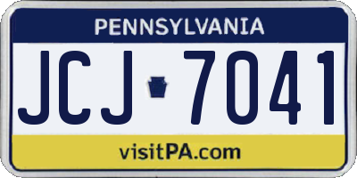 PA license plate JCJ7041