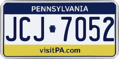 PA license plate JCJ7052