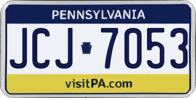 PA license plate JCJ7053