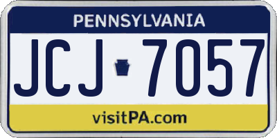 PA license plate JCJ7057