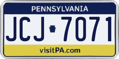 PA license plate JCJ7071