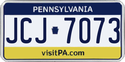 PA license plate JCJ7073