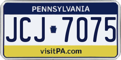 PA license plate JCJ7075
