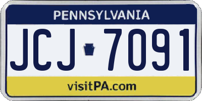 PA license plate JCJ7091
