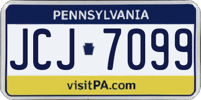 PA license plate JCJ7099