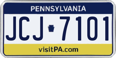 PA license plate JCJ7101