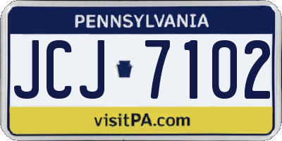 PA license plate JCJ7102