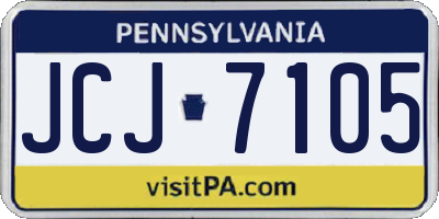 PA license plate JCJ7105