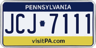 PA license plate JCJ7111