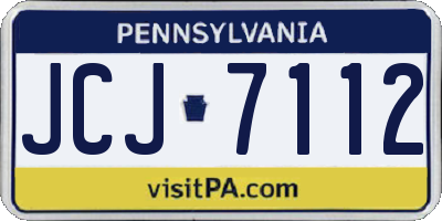 PA license plate JCJ7112