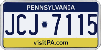 PA license plate JCJ7115
