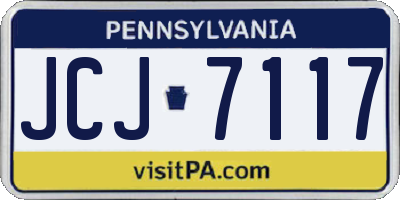 PA license plate JCJ7117