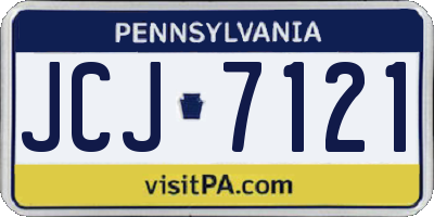 PA license plate JCJ7121