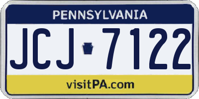 PA license plate JCJ7122