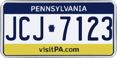 PA license plate JCJ7123