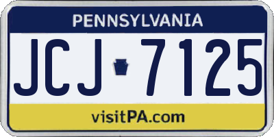 PA license plate JCJ7125