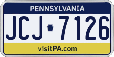 PA license plate JCJ7126