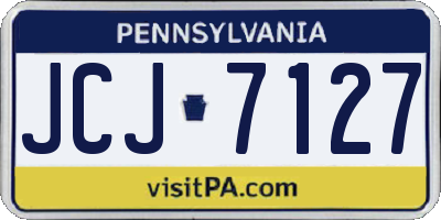 PA license plate JCJ7127