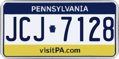 PA license plate JCJ7128