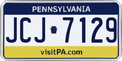 PA license plate JCJ7129