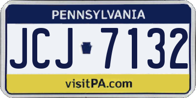 PA license plate JCJ7132
