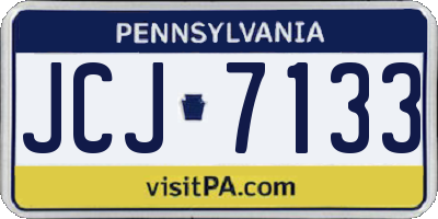 PA license plate JCJ7133